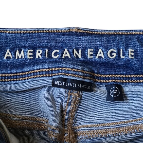 American Eagle Jeans Womens 00 Short Blue Kick Boot Cut Next Level Stretch Denim - Picture 12 of 16